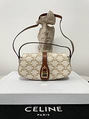 Bagsaaa Celine Clutch On Strap Tabou In Triomphe Canvas and Calfskin - 18.5 x 9.5 x 5 CM - 1