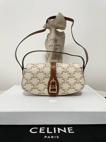 Bagsaaa Celine Clutch On Strap Tabou In Triomphe Canvas and Calfskin - 18.5 x 9.5 x 5 CM