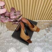 Bagsaaa YSL Sept Mules In Satin Crepe And Rhinestones Brown 11 CM - 3