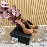 Bagsaaa YSL Sept Mules In Satin Crepe And Rhinestones Brown 11 CM - 2