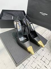 Bagsaaa YSL Jeanne slingback pumps in smooth leather black & gold 11cm - 1