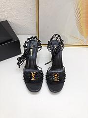 Bagsaaa YSL Babylone Sandals In Smooth Leather Black 9cm - 1