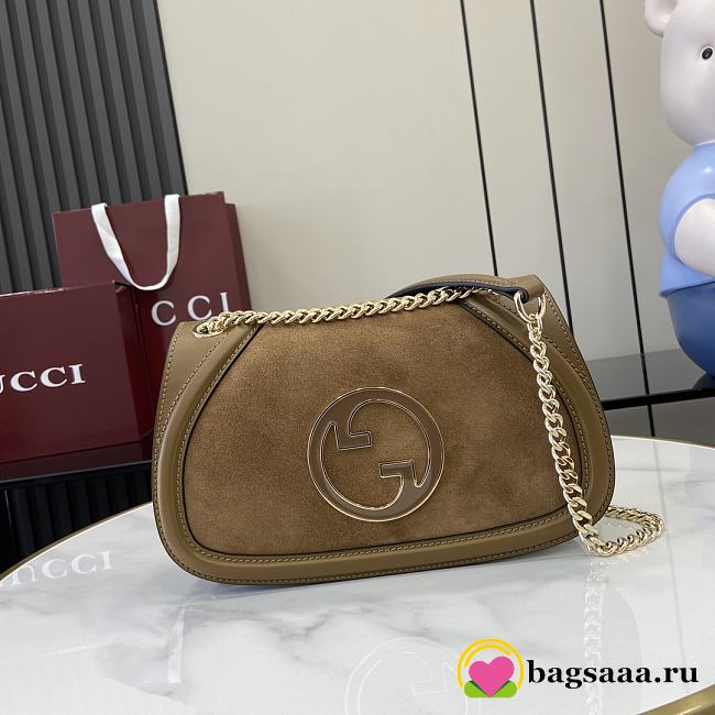 Bagsaaa Gucci Blondie small shoulder bag 815715 light brown suede - 26.5x16x8 cm - 1