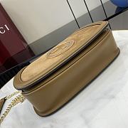 Bagsaaa Gucci Blondie small shoulder bag 815715 light brown suede - 26.5x16x8 cm - 2