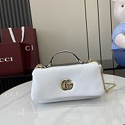 Bagsaaa Gucci GG Milano Mini Top Handle Bag 806017 White Leather - 21 x 12.5 x 4.5cm - 1