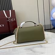 Bagsaaa Gucci GG Milano Mini Top Handle Bag 806017 Olive Green - 21 x 12.5 x 4.5cm - 4