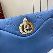 Bagsaaa Gucci GG Milano Mini Top Handle Bag 806017 Blue GG - 21 x 12.5 x 4.5cm - 4