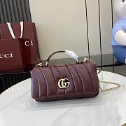 Bagsaaa Gucci GG Milano Mini Top Handle Bag 806017 Red - 21 x 12.5 x 4.5cm - 1