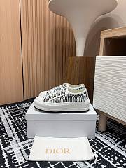 Bagsaaa Dior Walk'n'Dior Platform Sneaker Embroidered Cotton with White and Black Miss Dior Allover Motif - 1