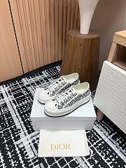 Bagsaaa Dior Walk'n'Dior Platform Sneaker Embroidered Cotton with White and Black Miss Dior Allover Motif - 3