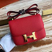 Bagsaaa Hermes Constance Bag In Red & Gold Hardware - 19cm - 1