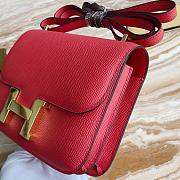 Bagsaaa Hermes Constance Bag In Red & Gold Hardware - 19cm - 2