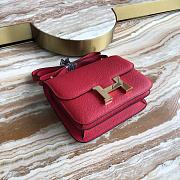 Bagsaaa Hermes Constance Bag In Red & Gold Hardware - 19cm - 4