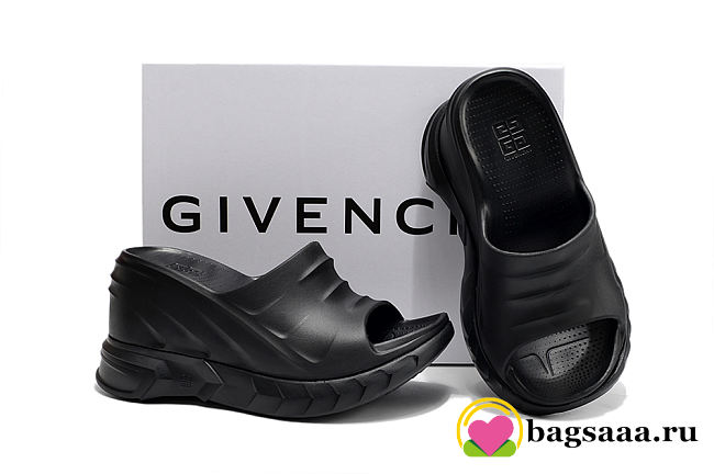 Bagsaaa Givenchy Marshmallow wedge sandals in rubber black - 1