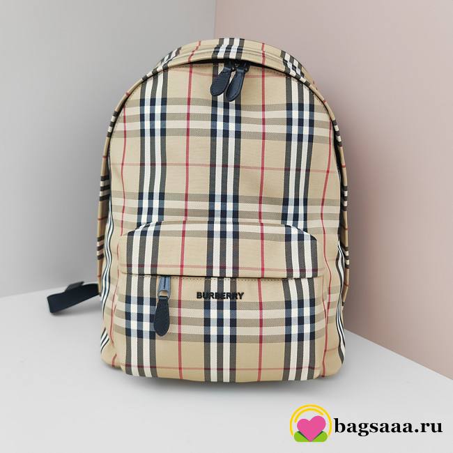 Bagsaaa Burberry Check Backpack Beige - 30.5 x 14.5 x 42.5cm - 1