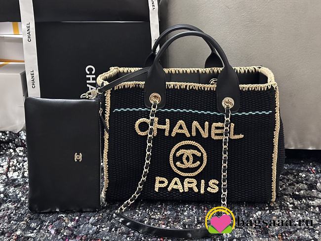 Bagsaaa Chanel Large Shopping Bag Black & Beige A66941 - 1