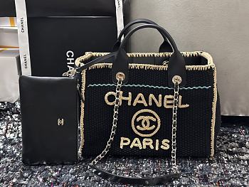 Bagsaaa Chanel Large Shopping Bag Black & Beige A66941