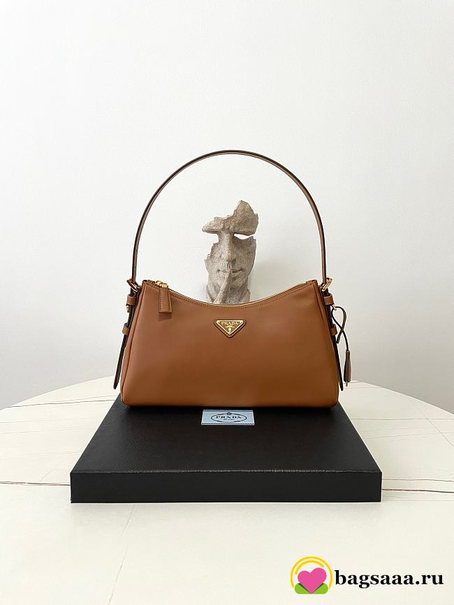 Bagsaaa Prada Aimée medium leather shoulder bag brown - 31*18*10cm - 1