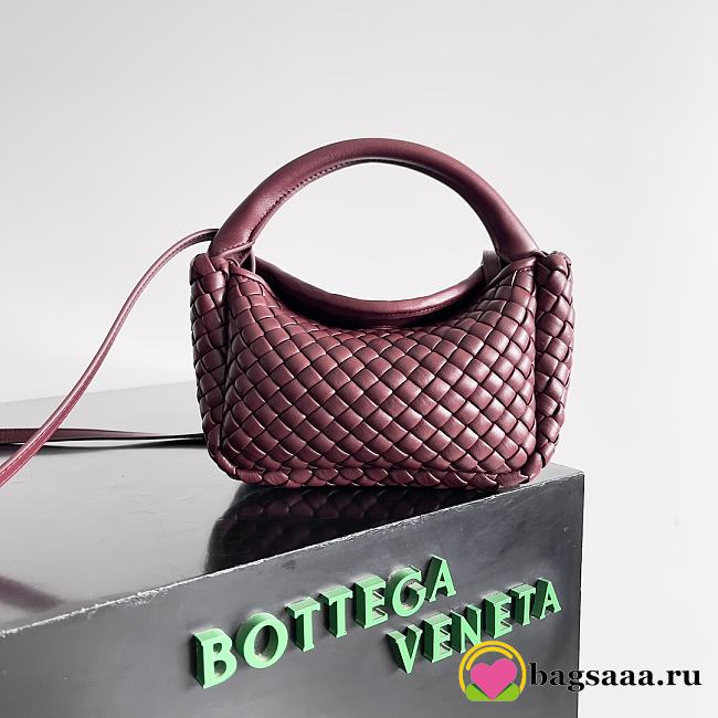 Bagsaaa Bottega Veneta Small Cobble Top Handle 805739 Dark Red - 23*11*8 cm - 1