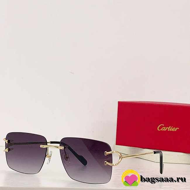 Bagsaaa Cartier C Decor Sunglasses Gold Frame - 1