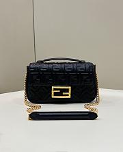 Bagsaaa Fendi Baguette Chain Midi Black nappa leather bag - 24x7x14.5 cm - 1