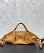 Bagsaaa Loewe Small Paseo bag in shiny nappa calfskin brown - 35cm - 3