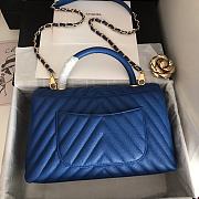 Bagsaaa Chanel Coco Handle Bag Blue Cavier & Gold Hardware - 29cm - 5