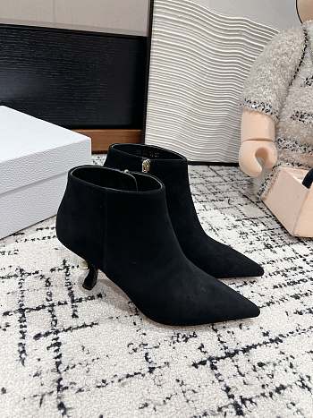 Bagsaaa Dior Tribales Heeled Ankle Boot Black Suede Goatskin