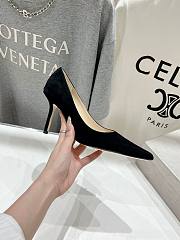 Bagsaaa Jimmy Choo Love 85 Black Suede Pointed Pumps with JC Emblem - 4