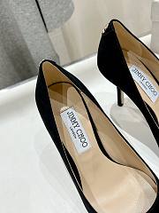 Bagsaaa Jimmy Choo Love 85 Black Suede Pointed Pumps with JC Emblem - 3