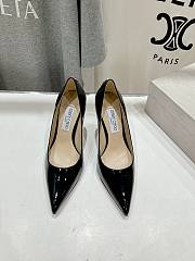 Bagsaaa Jimmy Choo Love 85 Black Patent Leather Pumps with JC Emblem - 1