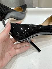 Bagsaaa Jimmy Choo Love 85 Black Patent Leather Pumps with JC Emblem - 4