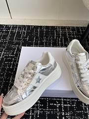 Bagsaaa Dior Star Platform Sneaker Silver-Tone Crinkled-Effect Lambskin and White Calfskin - 3