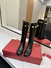 Bagsaaa Valentino Calfskin Leather Roman Stud Boot Black - 4