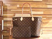 Bagsaaa Louis Vuitton M46975 Neverfull MM Tote Bag Beige Inside - 31 x 28 x 14 cm - 1