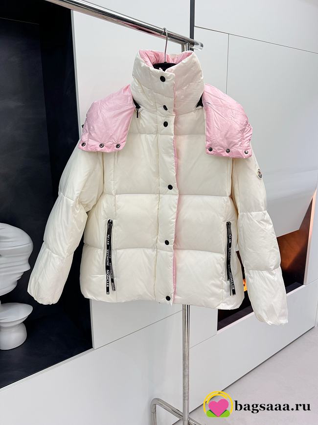 Bagsaaa Moncler Panara Puffer Jacket White & Pink - 1