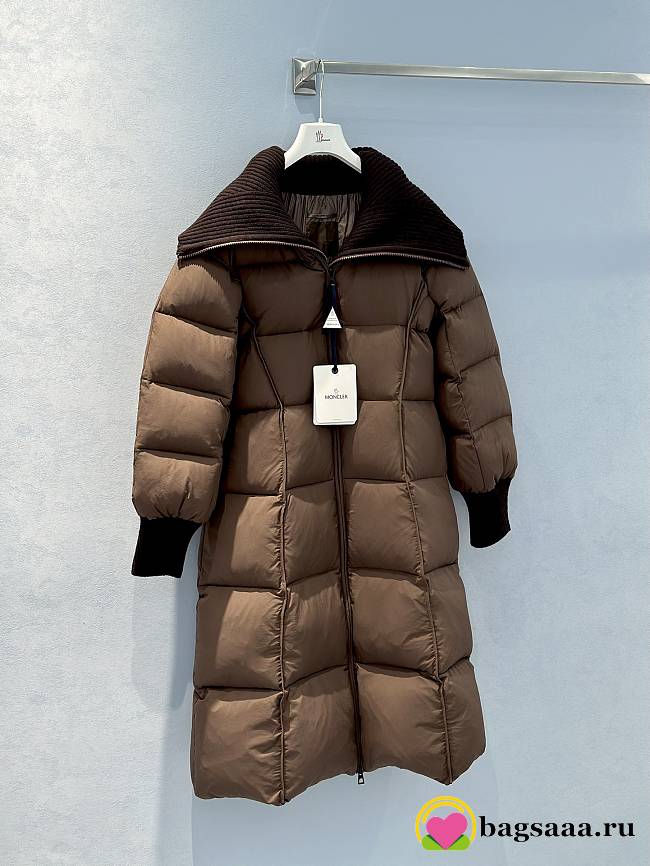 Bagsaaa Moncler Brerelle Long Down Jacket Brown - 1