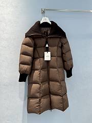 Bagsaaa Moncler Brerelle Long Down Jacket Brown - 1