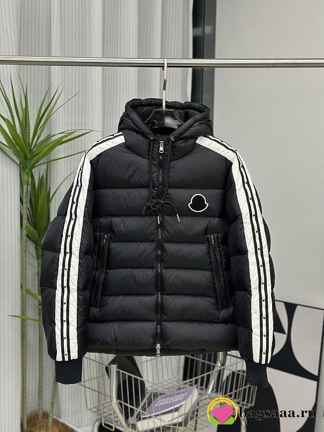 Bagsaaa Moncler stripe-detail padded jacket black - 1