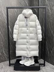 Bagsaaa Moncler Hanoverian Hooded Long Down Jacket White - 1