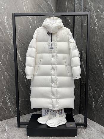 Bagsaaa Moncler Hanoverian Hooded Long Down Jacket White