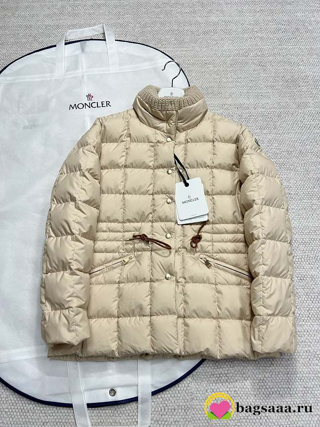 Bagsaaa Moncler Antigone Leather-Trimmed Short Down Jacket  - 1