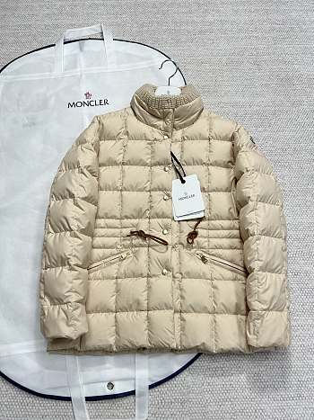 Bagsaaa Moncler Antigone Leather-Trimmed Short Down Jacket 