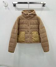 Bagsaaa Moncler Audrieu Teddy Hooded Short Down Jacket Beige - 1