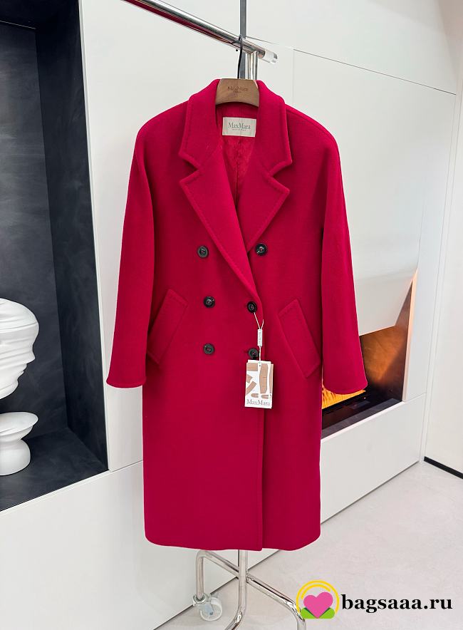 Bagsaaaa Max Mara Wool Coat Dark Pink - 1