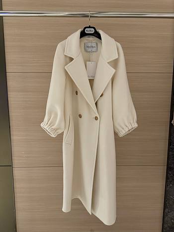 Bagsaaa Max Mara Zaffo cashmere double breasted long coat white