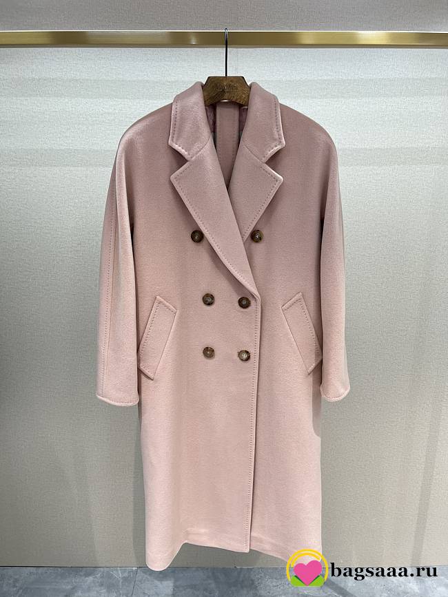 Bagsaaa Max Mara Pink Madame Wool And Cashmere Long Belted Coat - 1