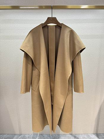 Bagsaaa Max Mara Rienza V-neck cashmere coat light brown