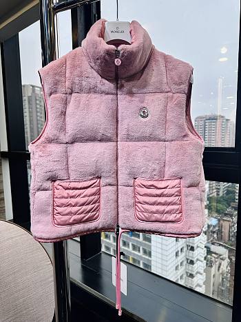 Bagsaaa Moncler Arques Teddy Down Gilet Pink