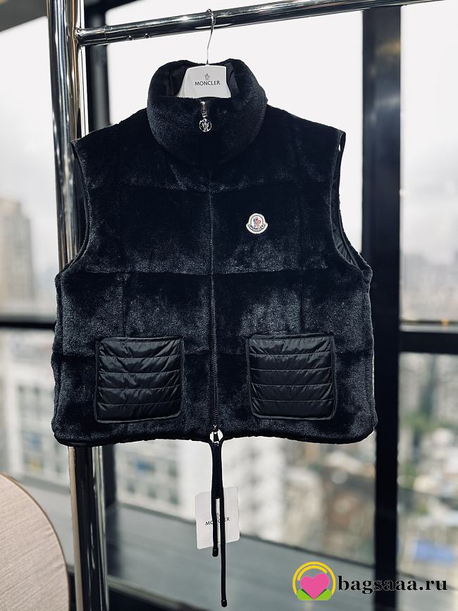 Bagsaaa Moncler Arques Teddy Down Gilet Black - 1